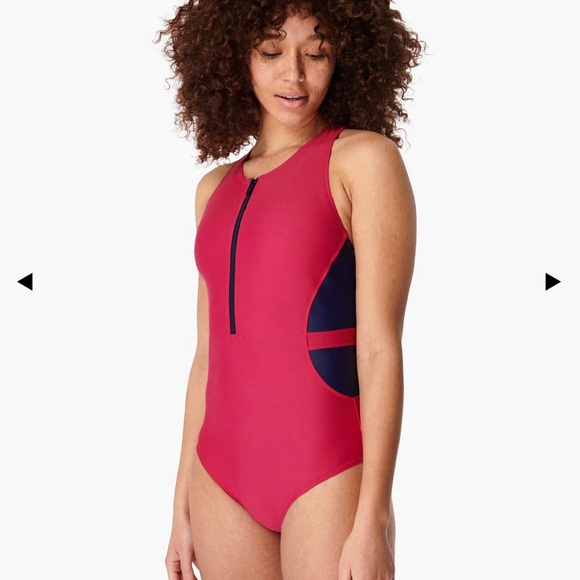 Sweaty Betty Wave Zip Thru Swimsuit - Picture 1 of 11